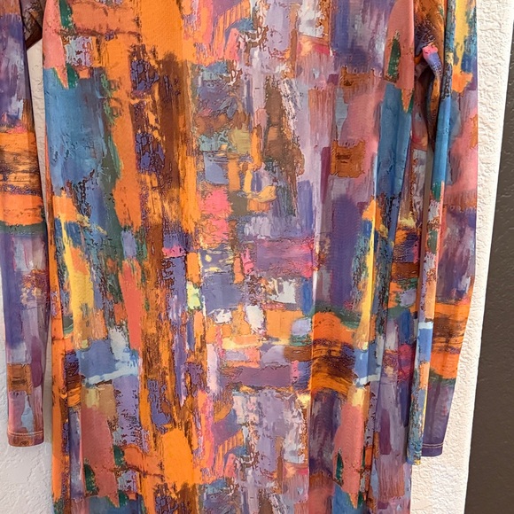 Colorful Abstract Long Sleeve Women's Cardigan - Picture 4 of 4